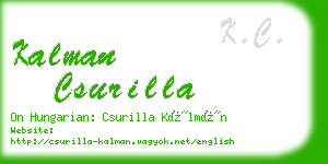 kalman csurilla business card
